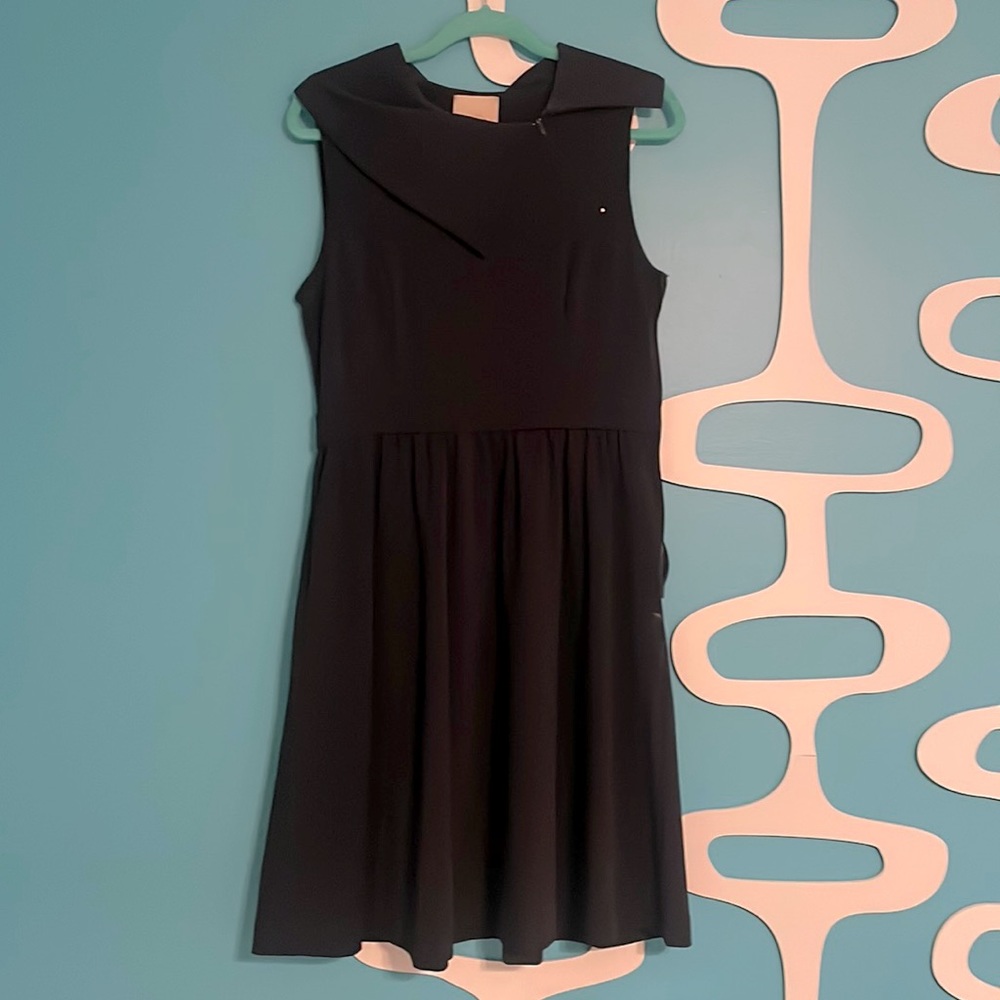 Modcloth Retro Navy Blue Fit & Flare Dress
